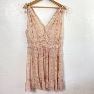Allsaints Annie Lanai Dress Women Size  6 Tiered Pink Ruffle Mini